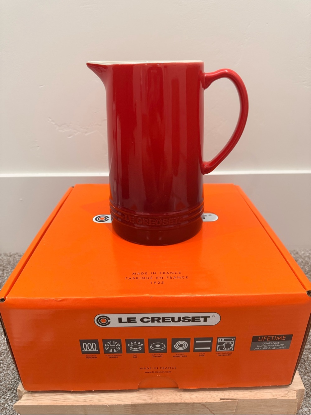Le Creuset Cerise Ceramic Pitcher Second Choix